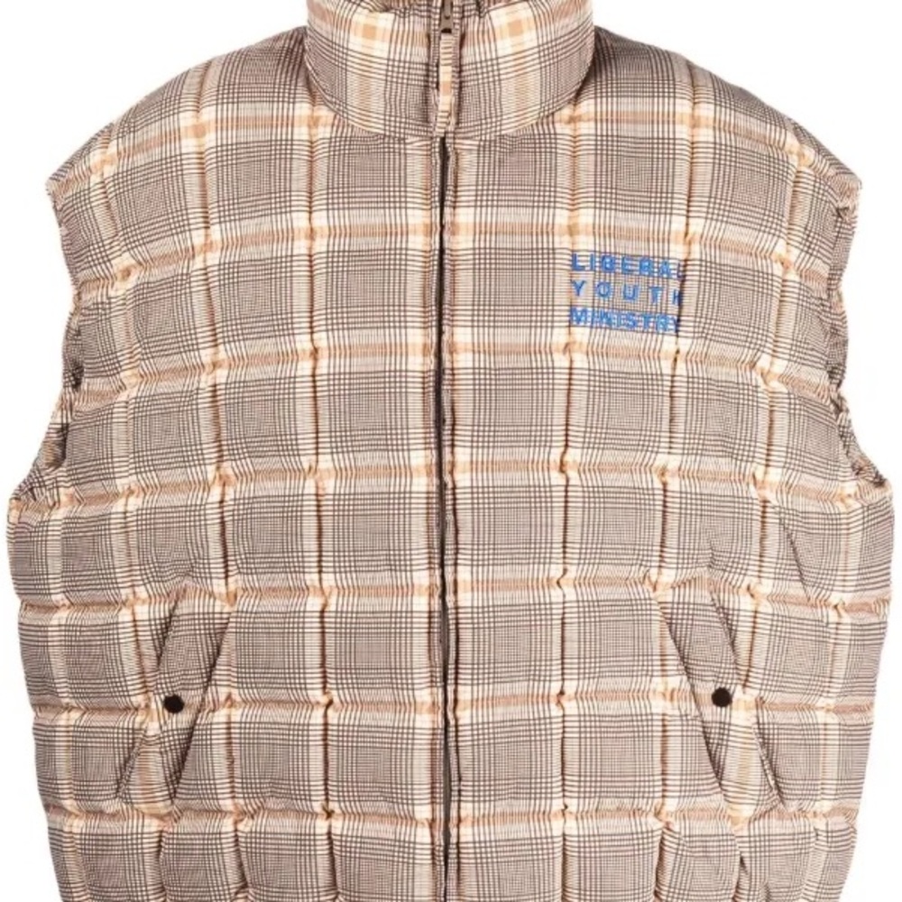 Plaid Puffer Vest by LIBERAL YOUTH MINISTRY